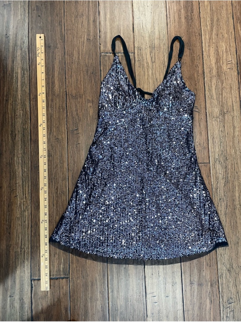 Free People Black Sequined Mini Dress Night Combo - Picture 6 of 12